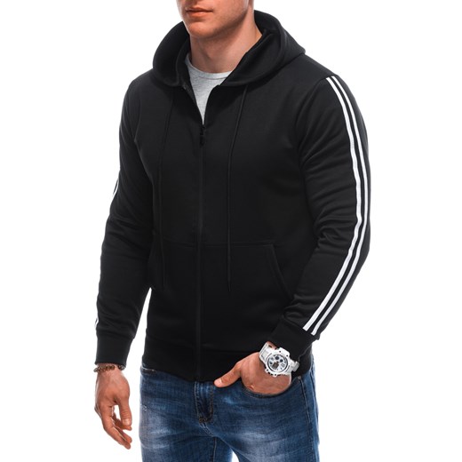 Bluza męska z kapturem 1670B - czarna ze sklepu Edoti w kategorii Bluzy męskie - zdjęcie 172084836