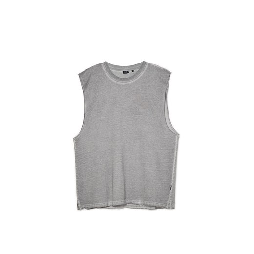 Cropp - Szara koszulka bez rękawów z efektem sprania - szary ze sklepu Cropp w kategorii T-shirty męskie - zdjęcie 172085767