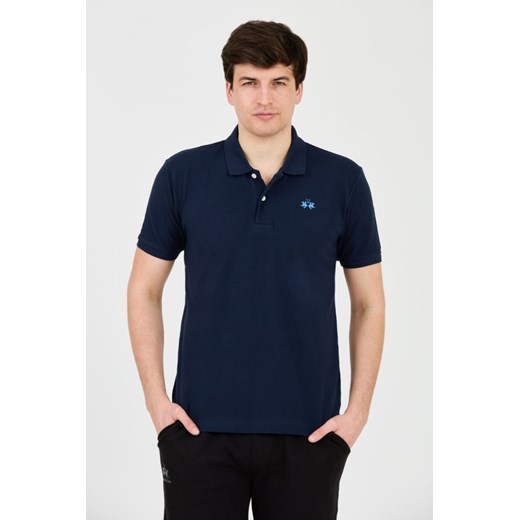 LA MARTINA Granatowe polo z małym logo, Rozmiar XXL ze sklepu outfit.pl w kategorii T-shirty męskie - zdjęcie 172087219