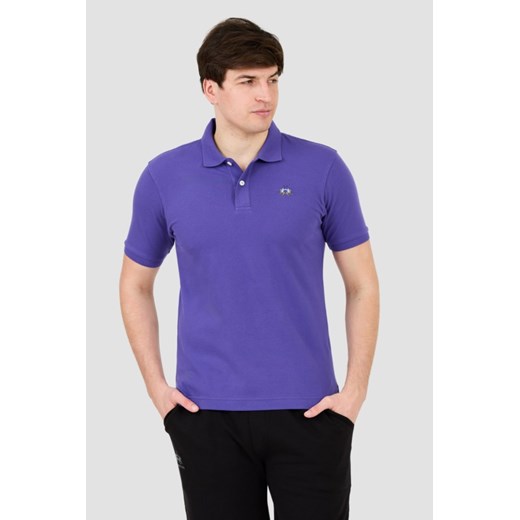 LA MARTINA Fioletowe polo z małym logo, Rozmiar XXL ze sklepu outfit.pl w kategorii T-shirty męskie - zdjęcie 172087228