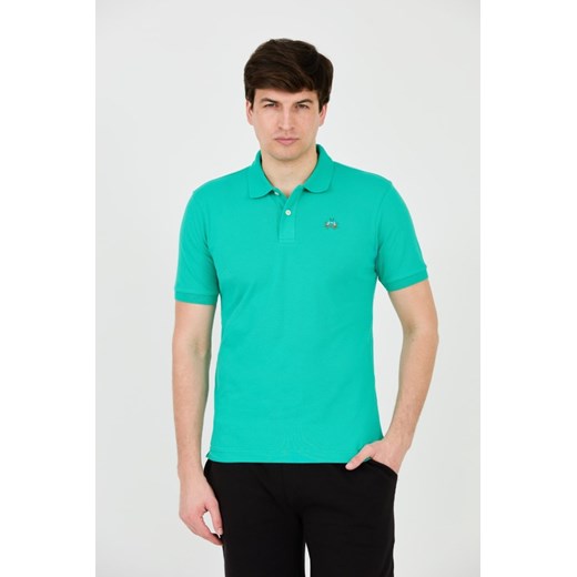 LA MARTINA Szmaragdowe polo z małym logo, Rozmiar XXL ze sklepu outfit.pl w kategorii T-shirty męskie - zdjęcie 172087258