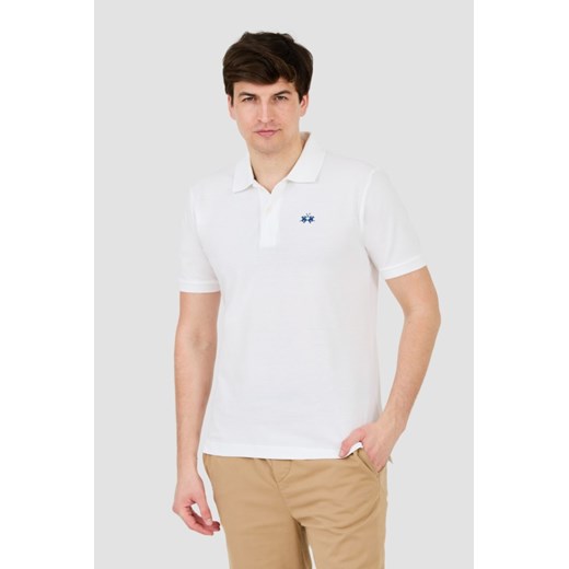 LA MARTINA Białe polo z małym logo, Wybierz rozmiar XL ze sklepu outfit.pl w kategorii T-shirty męskie - zdjęcie 172087315