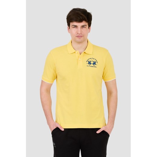 LA MARTINA Żółte polo z dużym logo, Rozmiar XL ze sklepu outfit.pl w kategorii T-shirty męskie - zdjęcie 172087327