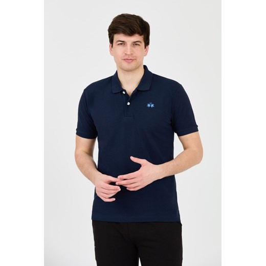 LA MARTINA Granatowe polo z małym logo, Rozmiar XXL ze sklepu outfit.pl w kategorii T-shirty męskie - zdjęcie 172087337