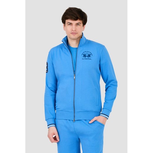 LA MARTINA Błękitna rozpinana bluza, Wybierz rozmiar XXL ze sklepu outfit.pl w kategorii Bluzy męskie - zdjęcie 172087388