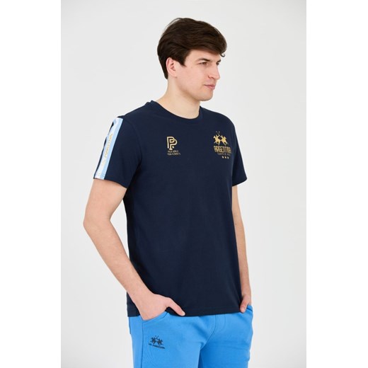 LA MARTINA Granatowy t-shirt Jersey, Wybierz rozmiar XXL La Martina XL okazyjna cena outfit.pl