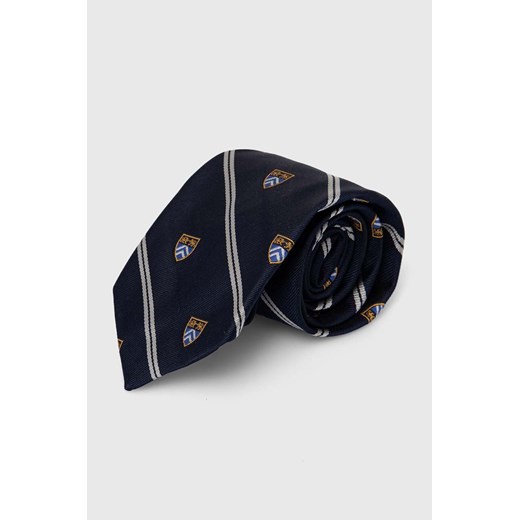 Polo Ralph Lauren krawat jedwabny kolor granatowy 712926092 ze sklepu ANSWEAR.com w kategorii Krawaty - zdjęcie 172089245
