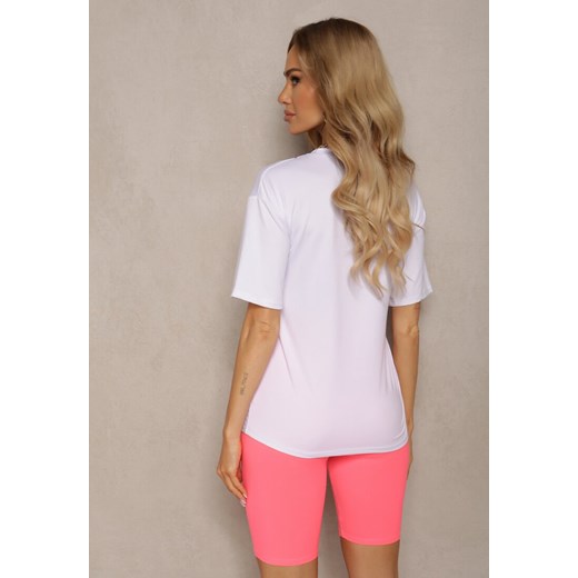 Różowy Komplet Dresowy Koszulka z Krótkim Rękawem Krótkie Kolarki Tiimawin Renee S wyprzedaż Renee odzież