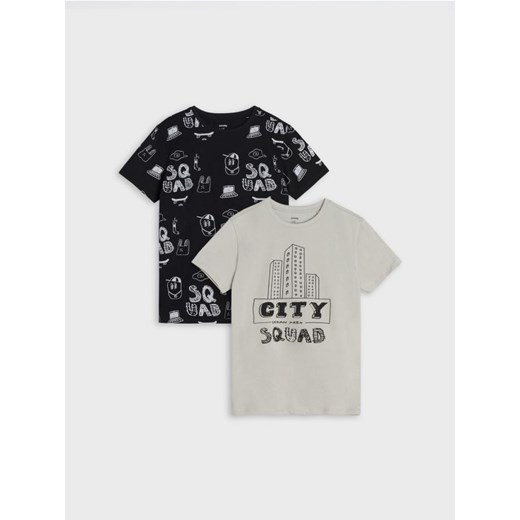Sinsay - Koszulki 2 pack - czarny ze sklepu Sinsay w kategorii T-shirty chłopięce - zdjęcie 172094599
