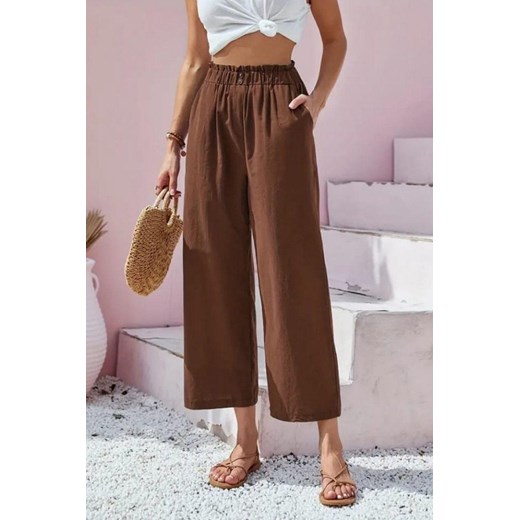 Spodnie JANILDA BROWN ze sklepu Ivet Shop w kategorii Spodnie damskie - zdjęcie 172094815