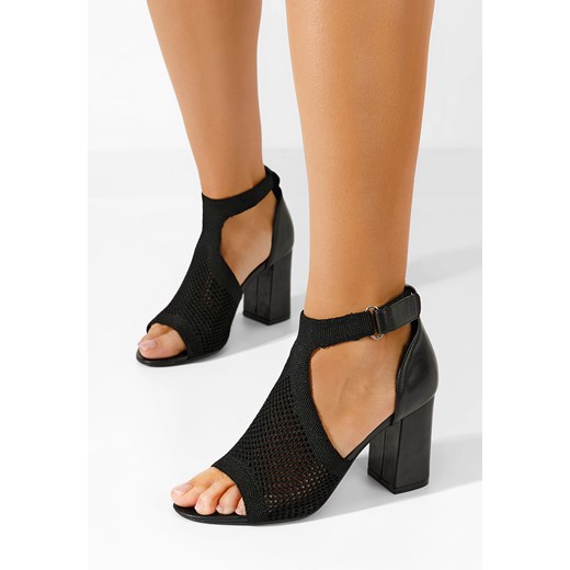Czarne sandały na słupku Oxiana ze sklepu Zapatos w kategorii Sandały damskie - zdjęcie 172094867