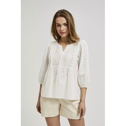 Koszula z rękawami 3/4 biała ze sklepu Moodo.pl w kategorii Bluzki damskie - zdjęcie 172094939
