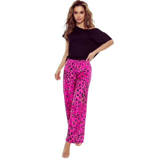 Piżama damska z długą nogawką różowo-czarna Gladys, Kolor różowo-czarny, Rozmiar S, Eldar ze sklepu Intymna w kategorii Piżamy damskie - zdjęcie 172095547