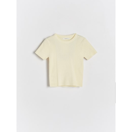 Reserved - Prążkowana bluzka - żółty ze sklepu Reserved w kategorii Koszulki niemowlęce - zdjęcie 172097919