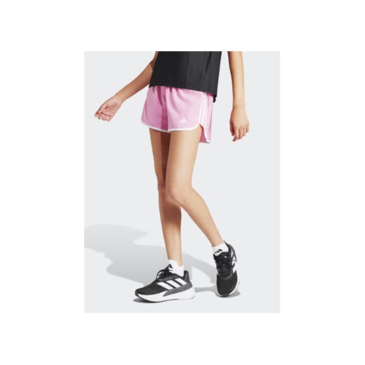 adidas Szorty sportowe Marathon 20 IN1533 Różowy Slim Fit ze sklepu MODIVO w kategorii Szorty - zdjęcie 172104579