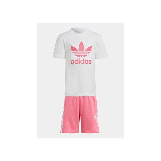 adidas Komplet t-shirt i spodenki adicolor IR6932 Różowy Regular Fit ze sklepu MODIVO w kategorii Komplety dziewczęce - zdjęcie 172104596