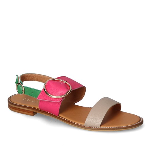 Sandały Laura Messi 2808/252-197-167 Beż/Róż/Zielone ze sklepu Arturo-obuwie w kategorii Sandały damskie - zdjęcie 172106055