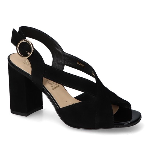 Sandały Sala 9205/21 Czarne zamsz ze sklepu Arturo-obuwie w kategorii Sandały damskie - zdjęcie 172106155