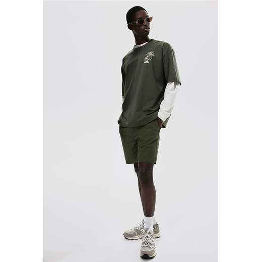 H & M - Bawełniane szorty Regular Fit - Zielony ze sklepu H&M w kategorii Spodenki męskie - zdjęcie 172107897