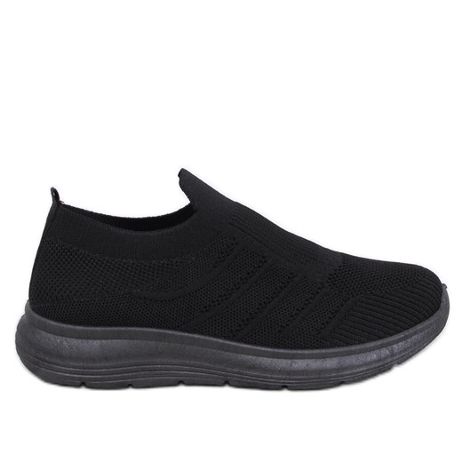 Buty skarpetkowe wsuwane Groppi Allblack czarne ze sklepu ButyModne.pl w kategorii Buty sportowe damskie - zdjęcie 172108037