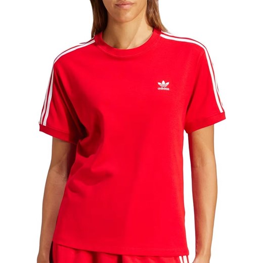 Koszulka adidas Originals 3-Stripes IR8050 - czerwona ze sklepu streetstyle24.pl w kategorii Bluzki damskie - zdjęcie 172109318
