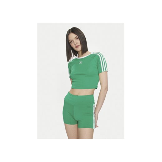 adidas T-Shirt 3-Stripes Baby IP0666 Zielony Slim Fit ze sklepu MODIVO w kategorii Bluzki damskie - zdjęcie 172110877