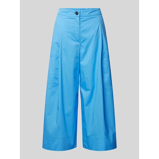 Spodnie materiałowe z szeroką nogawką i zakładkami w pasie ze sklepu Peek&Cloppenburg  w kategorii Spodnie damskie - zdjęcie 172115259