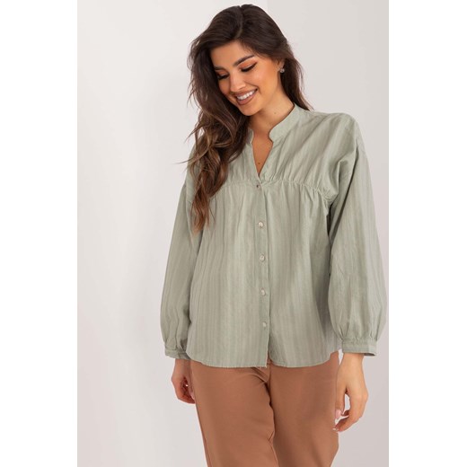 Rozpinana koszula damska z bawełny khaki ze sklepu 5.10.15 w kategorii Koszule damskie - zdjęcie 172115966