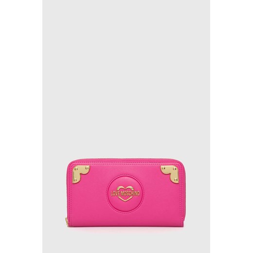 Love Moschino portfel damski kolor różowy JC5615PP1ILR0615 ze sklepu ANSWEAR.com w kategorii Portfele damskie - zdjęcie 172116308