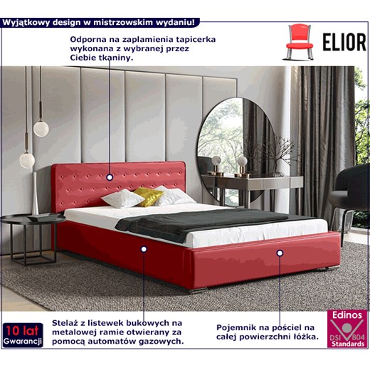 Łóżko tapicerowane Lisbona 3X 140x200 - 44 kolory Elior One Size Edinos.pl