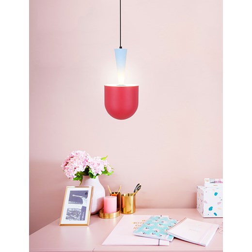 Nowoczesna czerwona wisząca lampa - T014 - Fugi Lumes One Size Edinos.pl