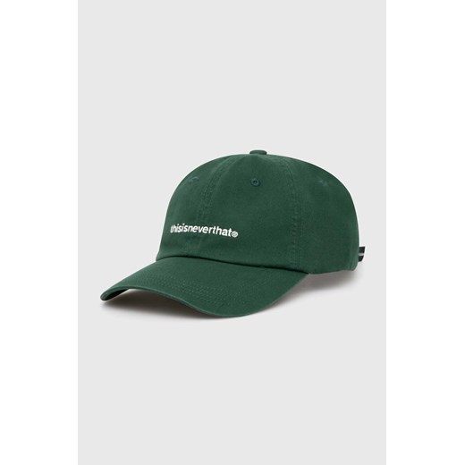 thisisneverthat czapka z daszkiem bawełniana T-Logo Cap kolor zielony z aplikacją TN240WHWBC01 ze sklepu PRM w kategorii Czapki z daszkiem męskie - zdjęcie 172118818