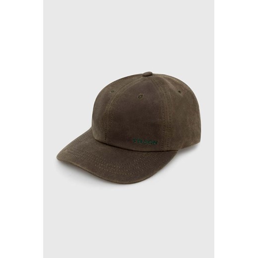 Filson czapka z daszkiem bawełniana Oil Tin Low Profile Logge kolor zielony gładka FMACC0145 ze sklepu PRM w kategorii Czapki z daszkiem damskie - zdjęcie 172118828