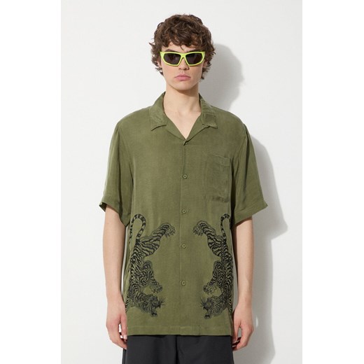Maharishi koszula Take Tora męska kolor zielony relaxed 5100.OLIVE ze sklepu PRM w kategorii Koszule męskie - zdjęcie 172118846