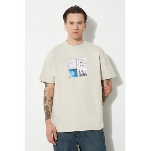 Ader Error t-shirt Tee męski kolor beżowy z nadrukiem BN01SSTS0107 ze sklepu PRM w kategorii T-shirty męskie - zdjęcie 172119217