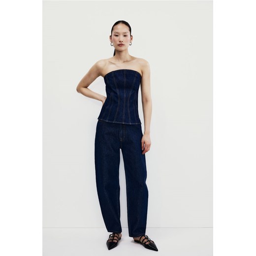 H & M - Dżinsowy top bandeau - Niebieski ze sklepu H&M w kategorii Bluzki damskie - zdjęcie 172120228