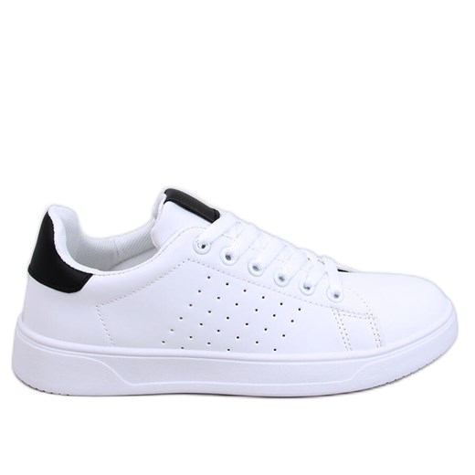Sneakersy damskie Helary WHITE/BLACK białe ze sklepu ButyModne.pl w kategorii Buty sportowe damskie - zdjęcie 172120418