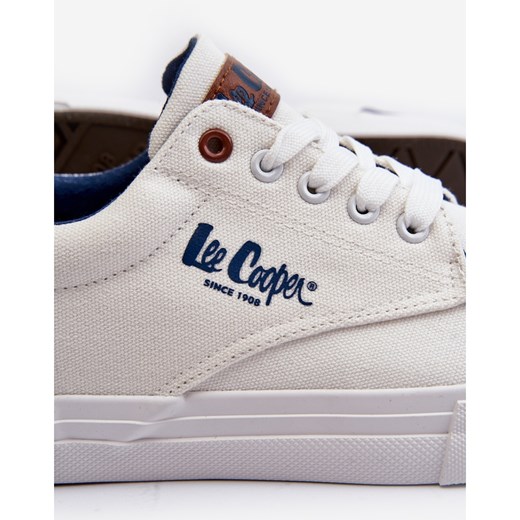 Trampki męskie białe Lee Cooper z tkaniny wiosenne