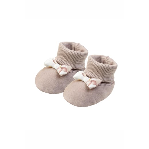 Buciki bawełniane beżowe z kokardkami ze sklepu 5.10.15 w kategorii Buciki niemowlęce - zdjęcie 172122077