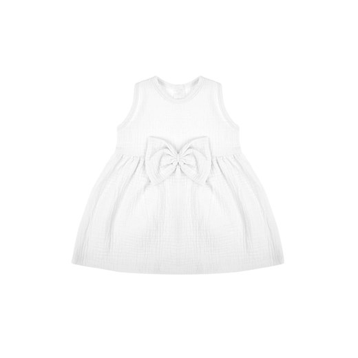 Muślinowa sukienka na ramiączkach dla dziewczynki w kolorze białym ze sklepu 5.10.15 w kategorii Sukienki dziewczęce - zdjęcie 172122109