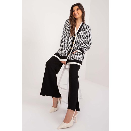 Elegancki sweter rozpinany biało-czarny ze sklepu 5.10.15 w kategorii Swetry damskie - zdjęcie 172122975