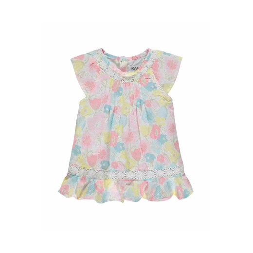 Dziewczęca sukienka z krótkim rękawem w pastelowe kwiatuszki ze sklepu 5.10.15 w kategorii Sukienki niemowlęce - zdjęcie 172122976