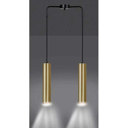 Czarna podwójna lampa wisząca tuba - D062-Favis Lumes One Size Edinos.pl