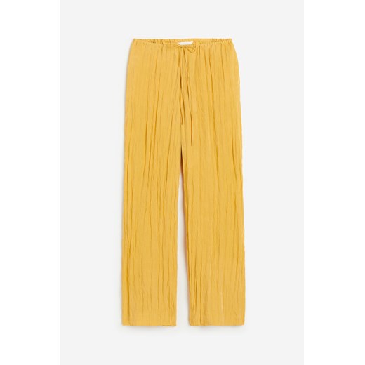 H & M - Szerokie spodnie bez zapięcia - Żółty ze sklepu H&M w kategorii Spodnie damskie - zdjęcie 172126166