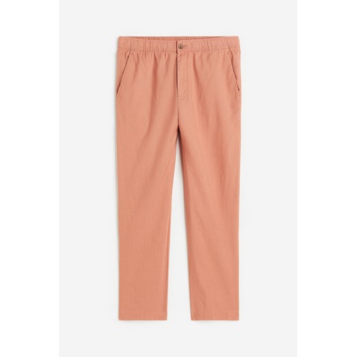 H & M - Spodnie z lnem Regular Fit - Pomarańczowy H & M L H&M