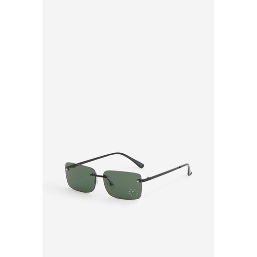 H & M - Prostokątne okulary przeciwsłoneczne - Czarny H & M One Size H&M
