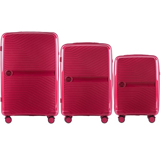 Zestaw 3 walizek Wings Lapwing– polipropylen ROSE RED ze sklepu WINGS w kategorii Walizki - zdjęcie 172127819