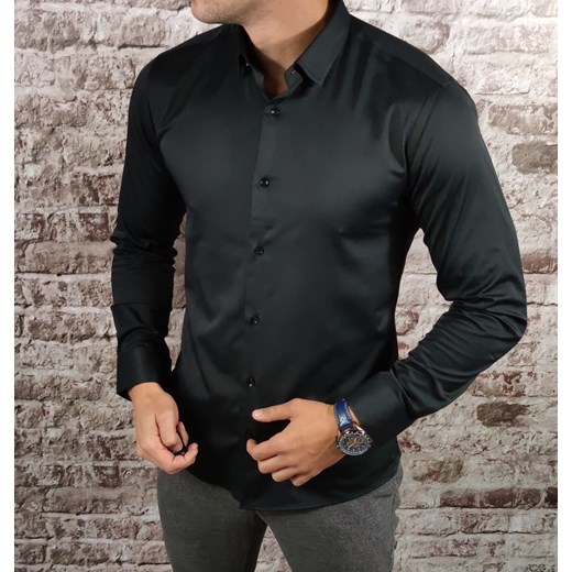Klasyczna  koszula slim fit  czarna elegancka ESP06 DM Espada Men’s Wear L Moda Męska