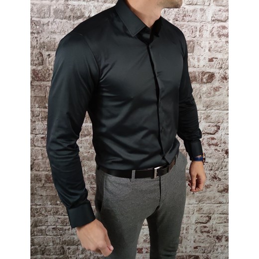 Klasyczna  koszula slim fit  czarna elegancka ESP06 DM Espada Men’s Wear S Moda Męska