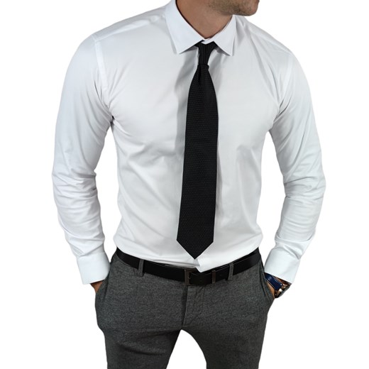 Klasyczna  koszula slim fit  biała  ESP06 DM Espada Men’s Wear Moda Męska